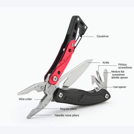 Electriduct Pocket Multi-Tool with Locking Knife(8-in-1) TL-TD-MT-8-BK